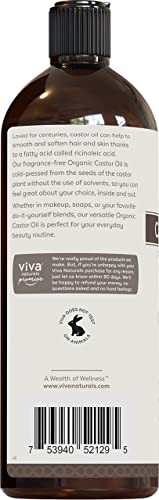 Viva Naturals Organic Castor Oil, 16 fl oz - Cold Pressed Castor Oil for Skin, Hair and Lashes - Traditionally - AB Mystery
