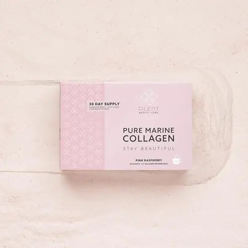 Plent Pure Marine Collagen Pink Raspberry - Stay Beautiful - 5G Collagen Peptides Daily - 30 Sachets - AB Mystery