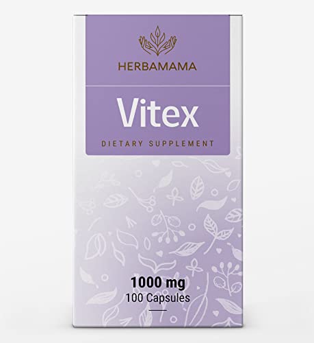HERBAMAMA Vitex Supplement for Women - Organic Vitex Chasteberry Pills - Vegan Supplements - AB Mystery