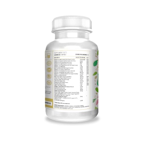 ACTIF Organic Prenatal Vitamin with 25+ Organic Vitamins, 100% Natural, DHA, EPA, Omega 3 ACTIF