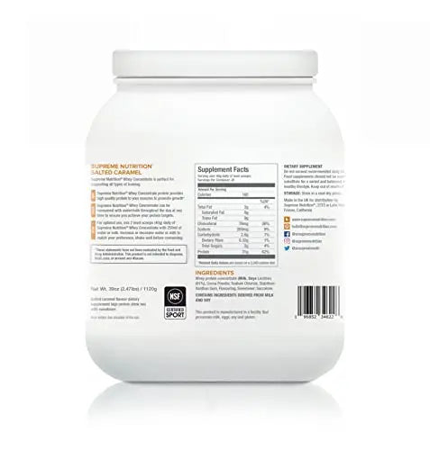 Supreme Nutrition Whey Protein Concentrate | 1.12kg - 28 Servings | Lean Muscle Supreme Nutrition