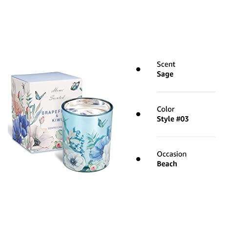 Grapefruit & Kiwi Scented Candles for Home Aromatherapy Candle Gifts for Women, Long Lasting Glass - AB Mystery