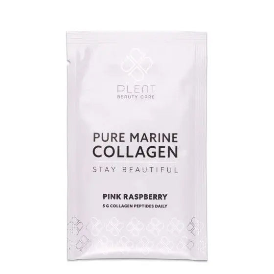 Plent Pure Marine Collagen Pink Raspberry - Stay Beautiful - 5G Collagen Peptides Daily - 30 Sachets - AB Mystery