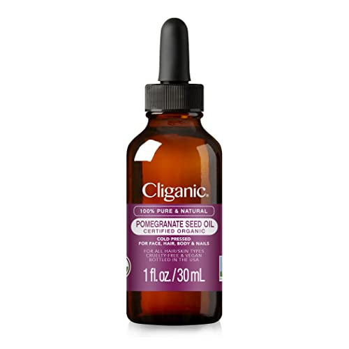 Cliganic Organic Pomegranate Seed Oil, 100% Pure - For Face, Skin | Natural Cold Pressed Unrefined - AB Mystery