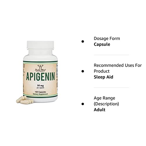 Apigenin Supplement - 50mg per Capsule, 120 Count (Powerful Bioflavonoid Found - AB Mystery