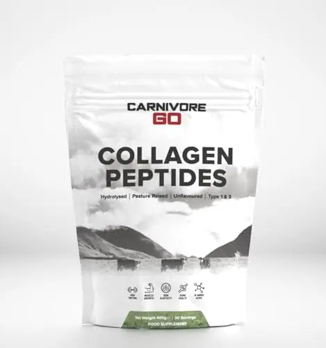 Carnivore Go Grass Fed Bovine Collagen Powder - 400g Hydrolysed Type 1 & 3 - AB Mystery