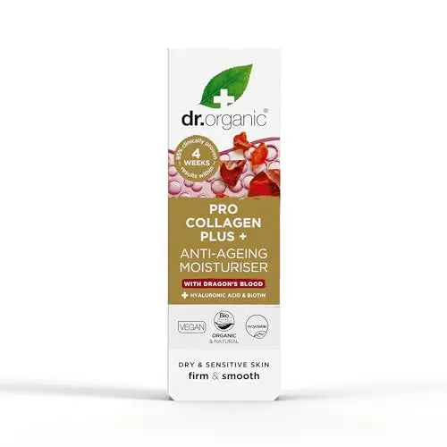 Dr Organic, Organic Pro Collagen with Dragons Blood, Natural, Vegan, Cruelty Free, Paraben & SLS Free, 50ml - AB Mystery