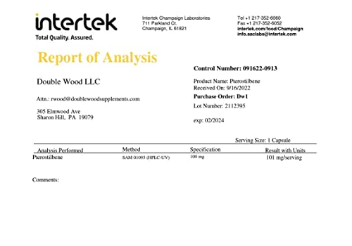 Pterostilbene Supplement 100mg Capsules (Third Party Tested) Manufactured in The USA - AB Mystery