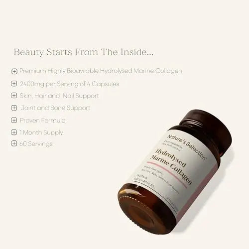 Pure Hydrolysed Marine Collagen Capsules 2400mg - Collagen Tablets High Strength Collagen - AB Mystery