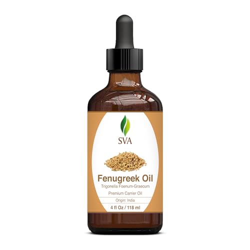 SVA Fenugreek Oil 4oz (118ml) Premium Carrier Oil with Dropper for Hair Care, Hair Oiling, Scalp Massage - AB Mystery