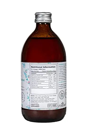 VitaZam Marine Collagen Liquid 10000mg with Hyaluronic Acid, Hydrolysed Peptide, Biotin for Hair, Skin, Nails, Joint, and Muscles, 500 ml - AB Mystery