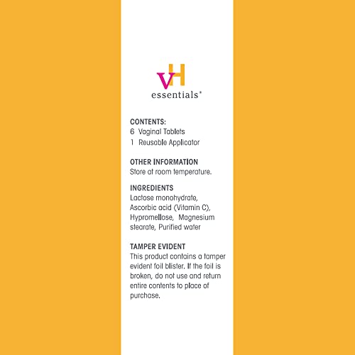 vH essentials Vitamin C Vaginal Tablet | Boric Acid Suppository Alternative | Supports Healthy pH and Eliminates - AB Mystery