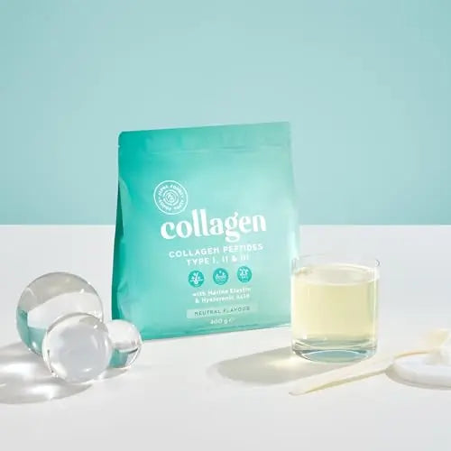 Collagen Powder with Hyaluronic Acid 400g - Collagen Peptides Supplement + Amino Acids Alpha Foods