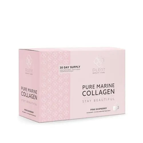 Plent Pure Marine Collagen Pink Raspberry - Stay Beautiful - 5G Collagen Peptides Daily - 30 Sachets - AB Mystery