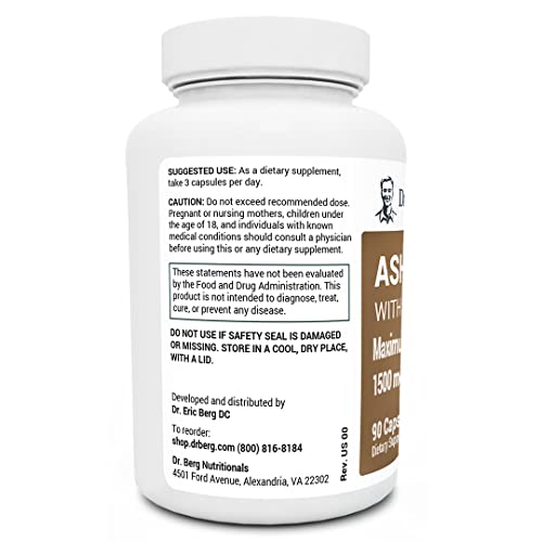 Dr. Berg Ashwagandha Capsules 1500mg - Includes Organic Ashwagandha Root - AB Mystery