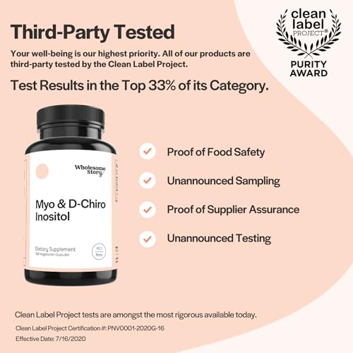 Myo-Inositol & D-Chiro Inositol Capsules, 90-Day Supply, 40:1 Ratio for Hormonal Balance - AB Mystery