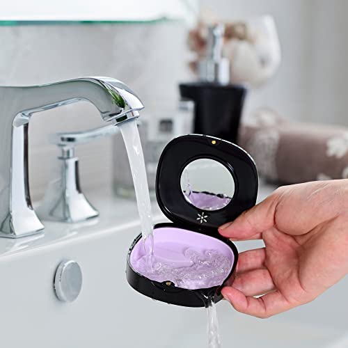 2 Pack Retainer Case with Vent Holes, Mirrors,Compatible with Invisalign,Night Guards - AB Mystery