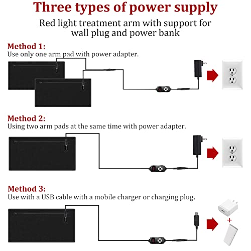 NEXTWOOD 660nm and 850nm Infrared Red Light Arm Therapy Wrap Belt with Timer & Brightness Setting Red - AB Mystery