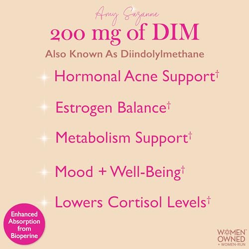 Amy Suzanne DIM Supplement - Menopause, PMS, and Hormonal Acne Support - Estrogen Metabolism - AB Mystery