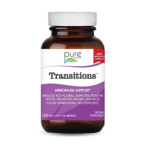 Pure Essence Labs Transitions Vitamins for Women, Natural Menopause Relief Supplement 