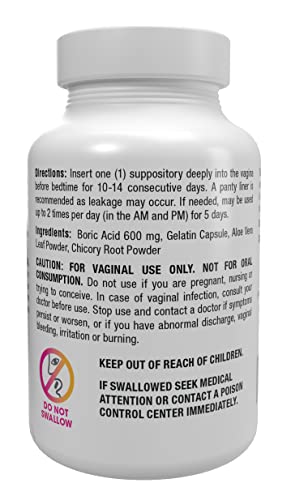 vH essentials Boric Acid Plus Vaginal Suppositories, Prebiotic Infused with Soothing Aloe Vera, pH - AB Mystery