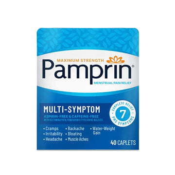 Pamprin Multi-Symptom Formula, with Acetaminophen, Menstrual Period Symptoms Relief including Cramps