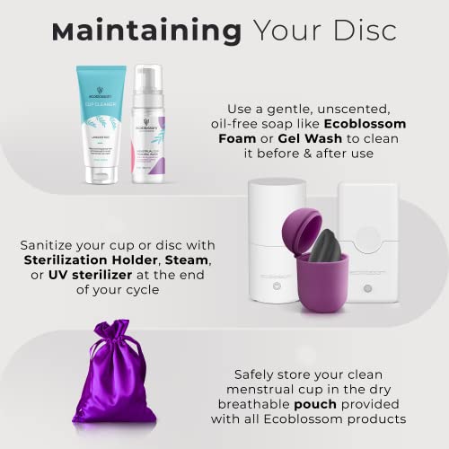 EcoBlossom Reusable Menstrual Disc with Removal String - The Most Reliable Medical Grade Silicone - AB Mystery