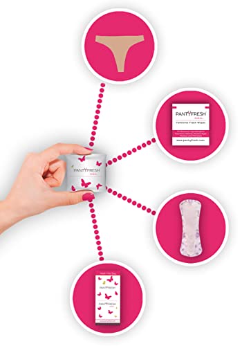 to-Go Panty Kit Includes 4 Items Seamless Thong Underwear Fresh Wipe Pantyliner & Washbag Travel - AB Mystery