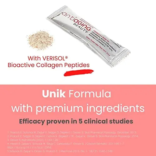 Unik Antiaging Beauty | Hydrolysed Collagen VERISOL (5 Clinical Studies) with Hyaluronic Acid - AB Mystery