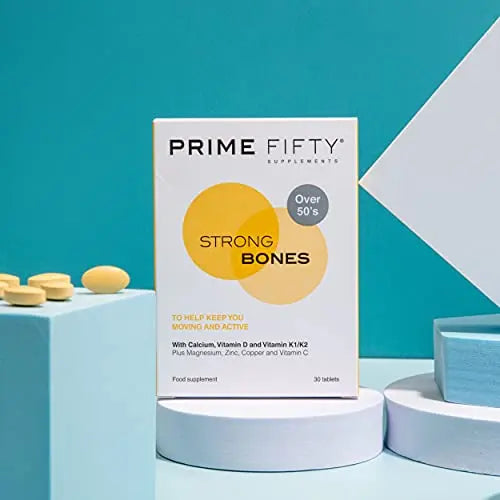 Prime Fifty Strong Bones Supplements – 28 Multivitamin Tablets with Calcium, Magnesium - AB Mystery