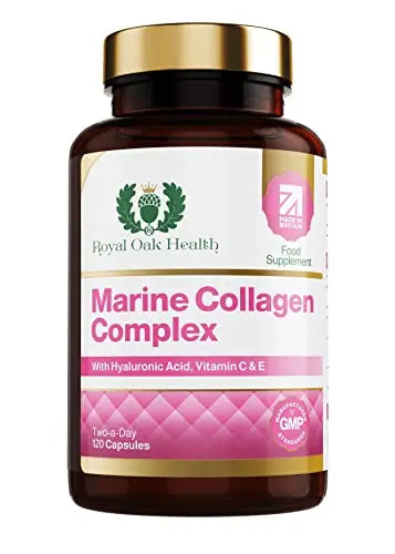 Marine Collagen Complex – 120 Hydrolyzed Fish Collagen Capsules – Enriched with Vitamin C
