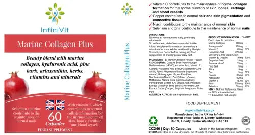 nfiniVit Marine Collagen Plus Blend Capsules - Hair Growth Enhancer with Enriched Vitamin C and Vitamin E - AB Mystery