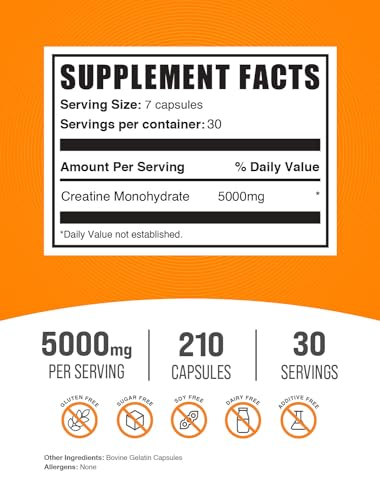 BULKSUPPLEMENTS.COM Creatine Monohydrate Capsules - Micronized Creatine Monohy - AB Mystery