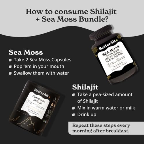 Better Alt Energy Duo with Pure Himalayan Shilajit Resin 30 gm & Sea Moss Capsules - AB Mystery