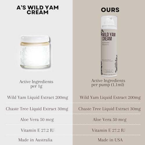 WILD YAM CREAM for Hormone Balance For Women 4.5 oz 115 serv - Barbara O'neill Recomended Potency - AB Mystery