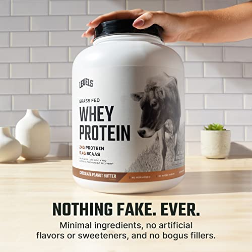 Levels Grass Fed 100% Whey Protein, No GMOs, Chocolate Peanut Butter, 5LB - AB Mystery