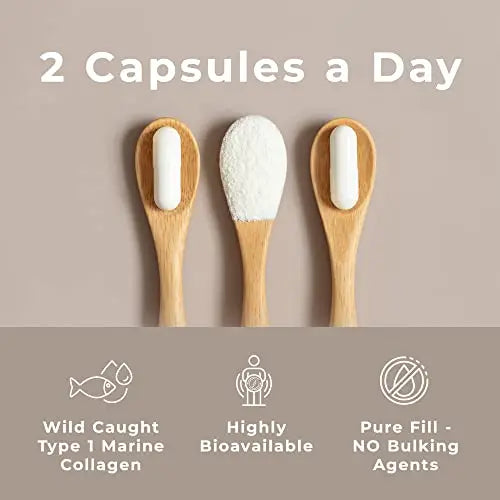 Wild-Caught Marine Collagen Complex Capsules with Hyaluronic Acid | 120 Capsules - 2 Month Supply LOVE LIFE SUPPLEMENTS