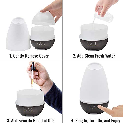 HealthSmart Essential Oil Diffuser, Cool Mist Humidifier and Aromatherapy Diffuser, FSA HSA Eligible with 500ML - AB Mystery