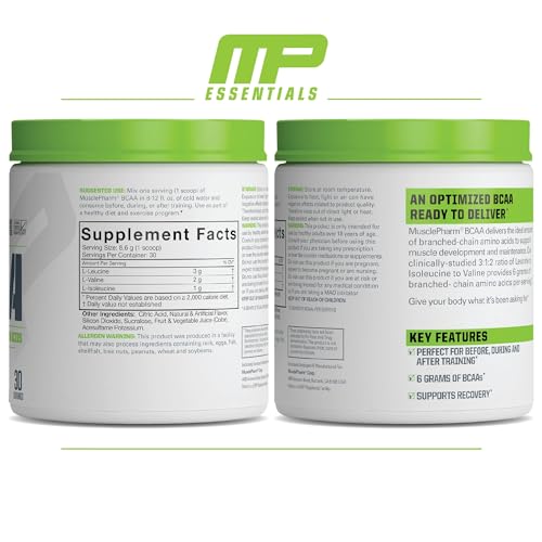 MusclePharm Essentials BCAA, Fruit Punch - 30 Servings - AB Mystery