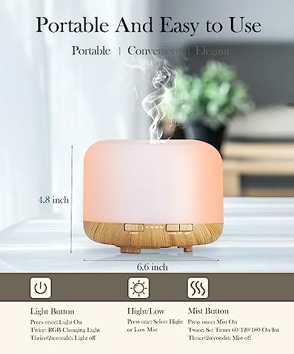 Aegci Aromatherapy Diffusers,300ml Air Humidifier with 7 Colors Light,Adjustable Brightness - AB Mystery