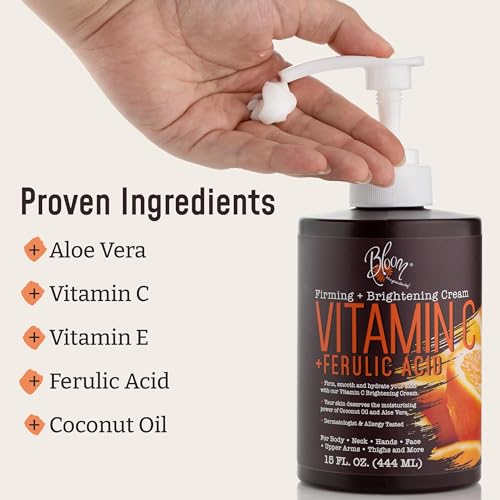 BLOOM Vitamin C Cream + Collagen Cream Body Lotion & Face Moisturizer 2PC Skincare - AB Mystery