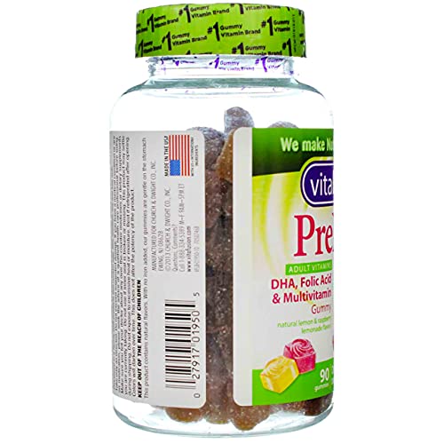 Vitafusion PreNatal Dietary Supplement, Lemon & Raspberry Lemonade Flavors 90 ea (Pack of 8) Vitafusion