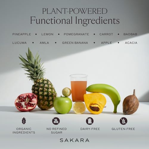 SAKARA Fiber Super Powder - Pineapple Flavor Prebiotic Fiber Powder, High Fiber - AB Mystery
