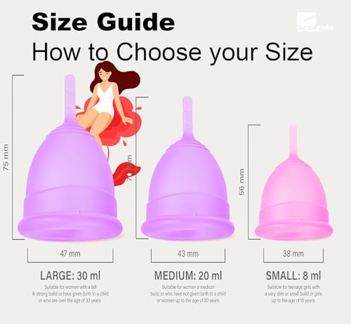 Ggadgets Menstrual Cup for Women with Pouch | Ultra Soft Odour & Rash Free | No Leakage - AB Mystery