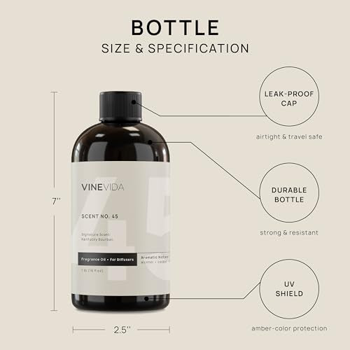VINEVIDA [16 Fl Oz] Kentucky Bourbon Fragrance Oil for Cold Air Diffusers, Essential Oils for Diffuser Oil - AB Mystery