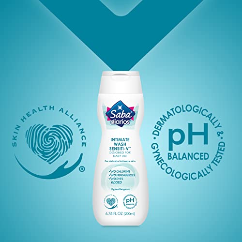 Saba Sensiti-V Intimate Wash, Feminine Hygiene Wash, 6.76 fl oz (Pack of 6) - AB Mystery