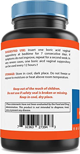 Nova Nutritions Boric Acid Vaginal Suppositories - 100% Pure Made in USA - USP Medical Grade Fine Powder - AB Mystery
