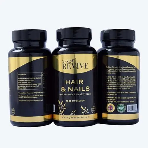 YES2 REVIVE Hair Nails Growth - Includes Marine Collagen, Ascorbic Acid, MSM & Vitamin C for Men and Women Skin, Longer, Strength, Thicker - AB Mystery