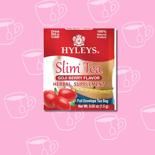 Hyleys Slim Tea Goji Berry Flavor - Weight Loss Herbal Supplement Cleanse and Detox - AB Mystery