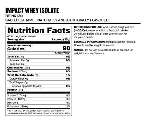 Myprotein Impact Whey Isolate Protein Powder (Caramel, 2.2 Pound (Pack of 1)) - AB Mystery
